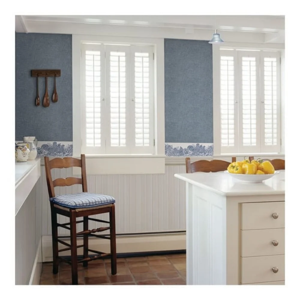 Wallpaper Waylon Faux Fabric Blue